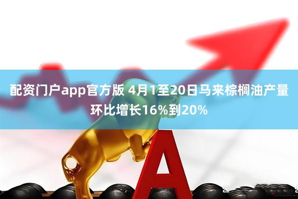 配资门户app官方版 4月1至20日马来棕榈油产量环比增长16%到20%