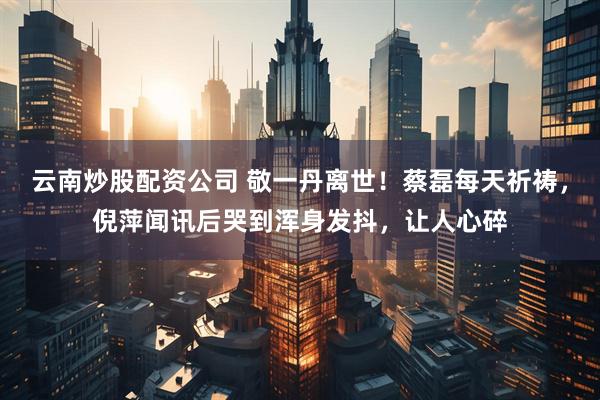 云南炒股配资公司 敬一丹离世！蔡磊每天祈祷，倪萍闻讯后哭到浑身发抖，让人心碎